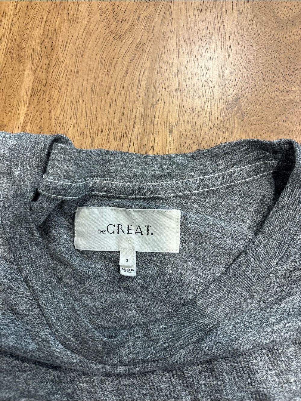 THE GREAT. Heather Gray Crewneck Tee